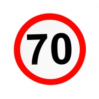 картинка Наклейка Ограничение скорости 70 км/ч наружная светоотражающая D20 см от ТАЮРАВТО