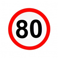 картинка Наклейка Ограничение скорости 80 км/ч наружная светоотражающая D20 см от ТАЮРАВТО