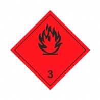 картинка Знак (наклейка) Легковоспламеняющиеся жидкости, класс 3, 300х300 мм от ТАЮРАВТО