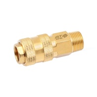 картинка Штуцер соединительный 949081 быстросъёмный латунный "мама" (F) × "папа" 3/8"(М)/50/200, Дело Техники - оптом от представителя ведущих производителей